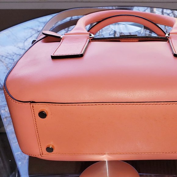 NEW KATE SPADE BOND STREET FLO CORAL PEACH 2 TONE SATCHEL HANDBAG CROSSBODY - Picture 8 of 13